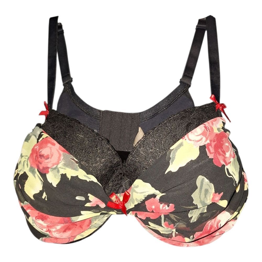 Cacique Floral Lace Trim Bra Size 40 D